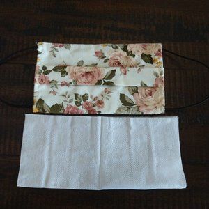 NEW Fabric Face Mask/Floral Pattern with Filter